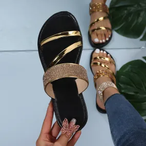 2024 fashion rhinestone outdoor summer breathable rhinestone leisure women sandals