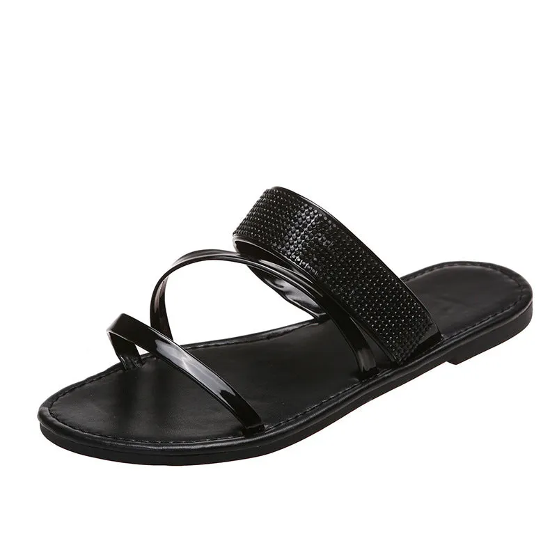 2024 fashion rhinestone outdoor summer breathable rhinestone leisure women sandals
