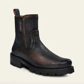 4D22RS - Cuadra black dress casual leather zip ankle boots for men