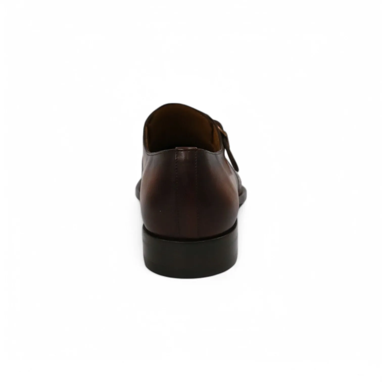 Ambrogio by Mezlan Men's Shoes Cognac Rust Calf-Skin Leather Single Monk-Strap Loafers (AMZ1014)