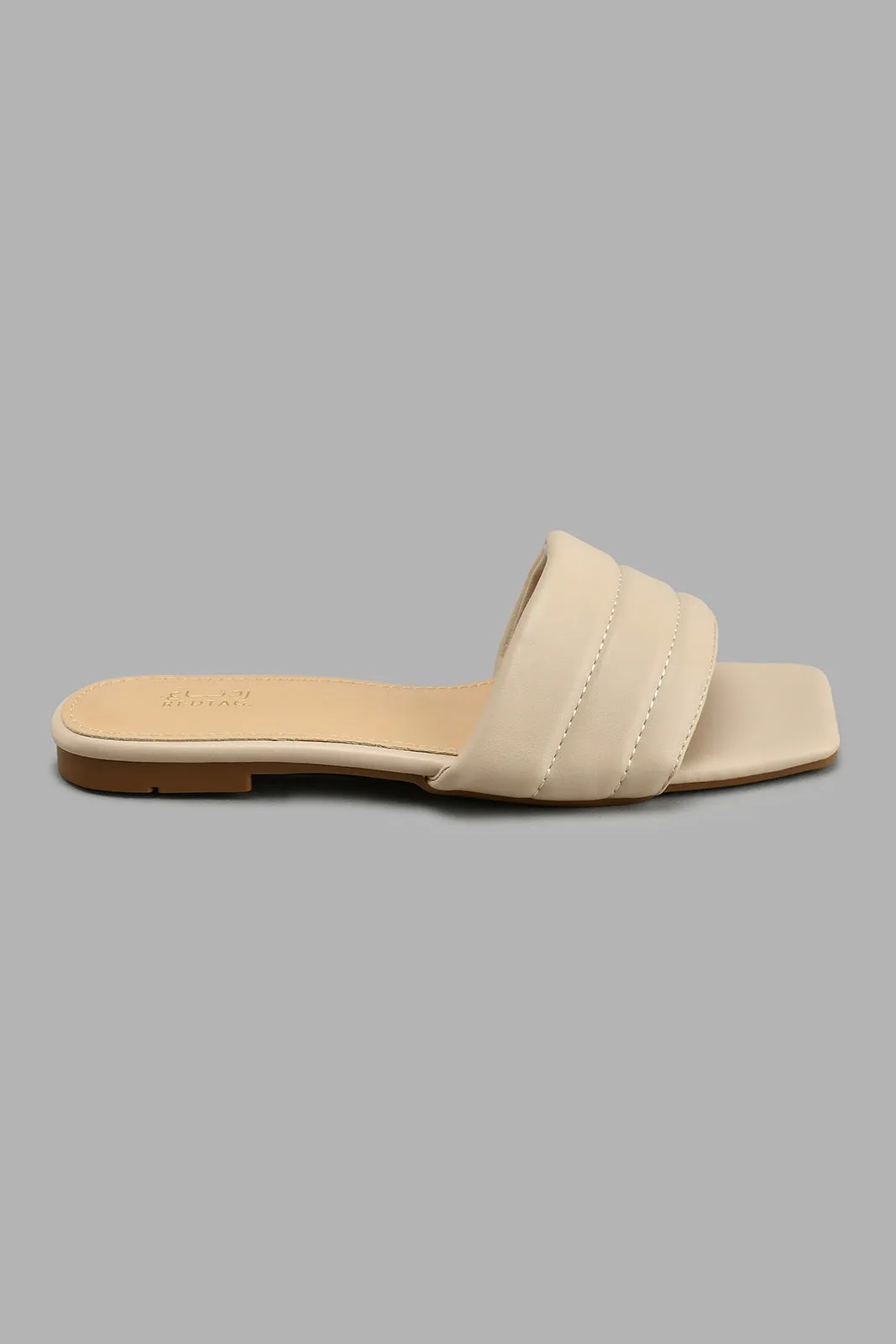 Beige Stitched Mule