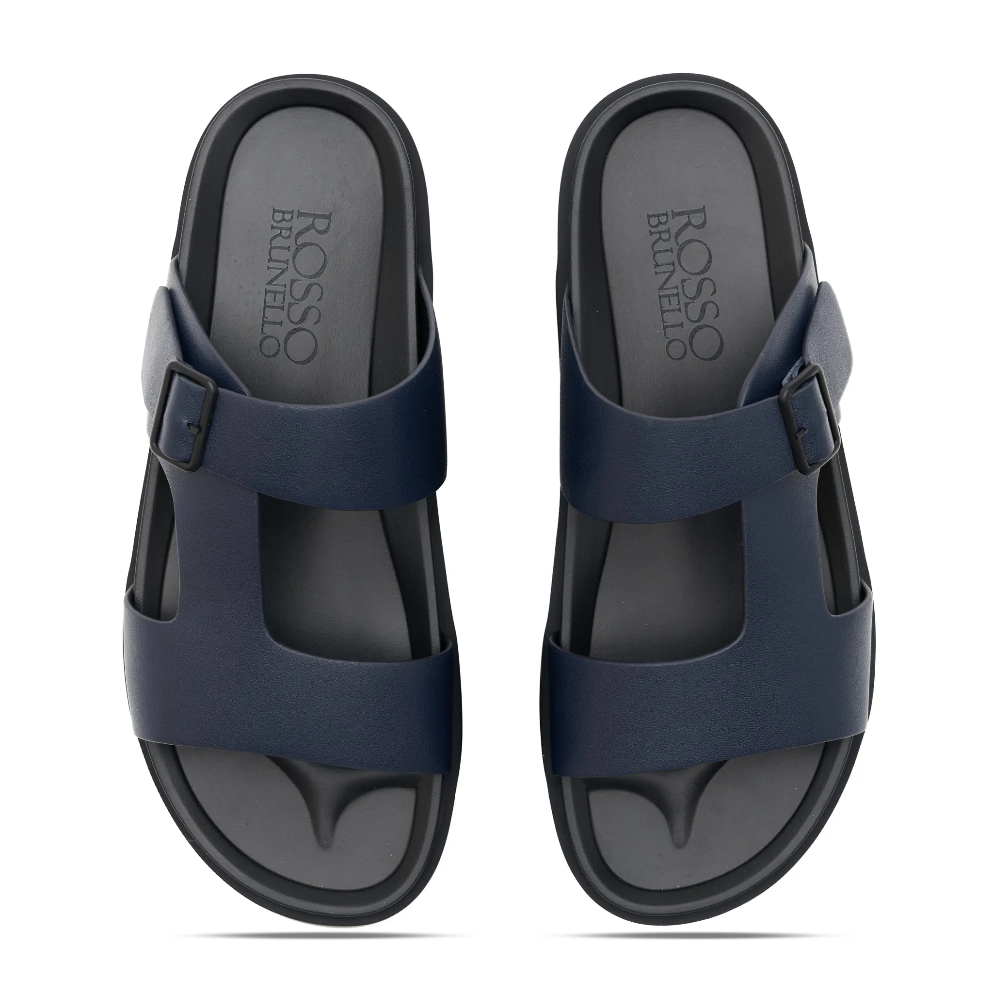 Blue Mens Comfortable Genuine Leather Arabic Sandals