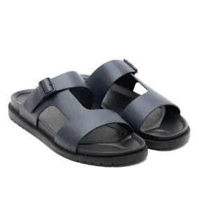 Blue Mens Comfortable Genuine Leather Arabic Sandals