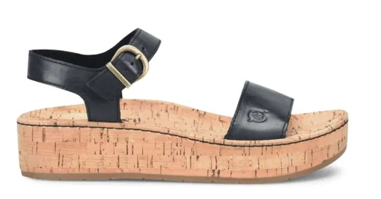 Born Women's Sari Black Leather Sandals BR0035503-BLK
