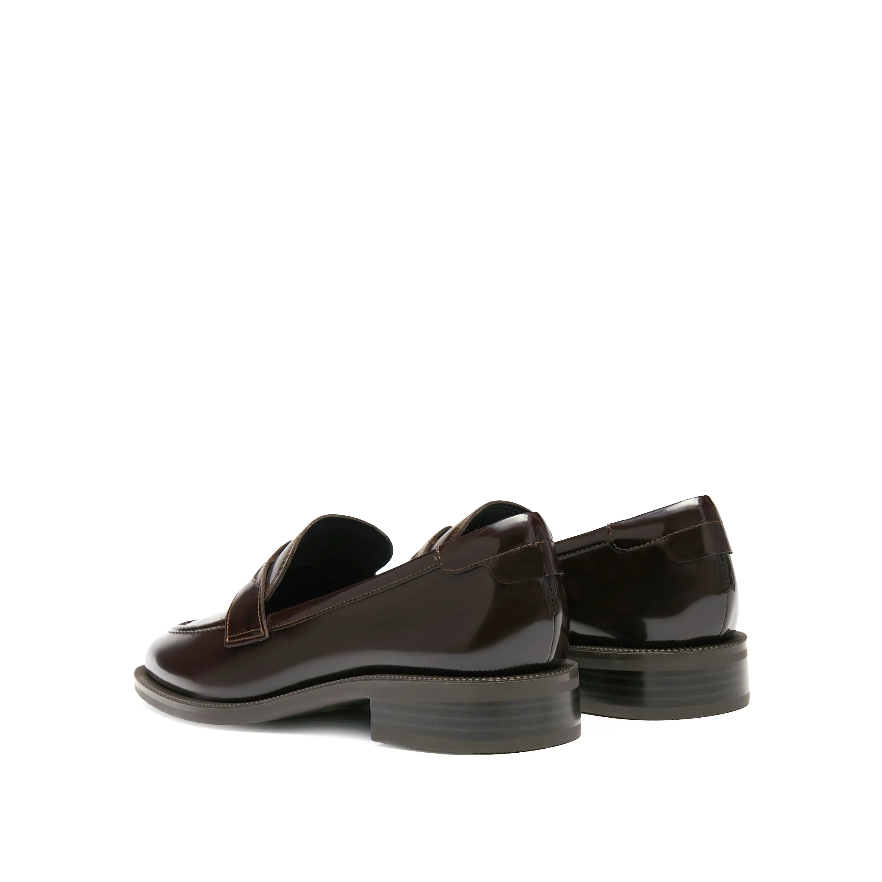 Brown Signature Golden Leaf Penny Loafers