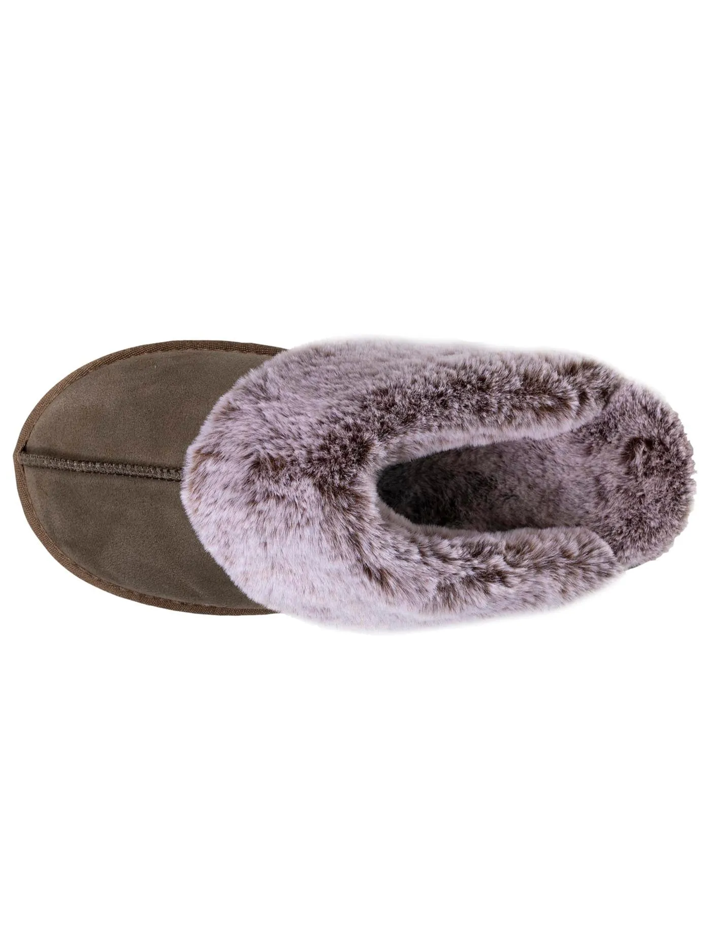 Chaussons mules en cuir Femme Kaki