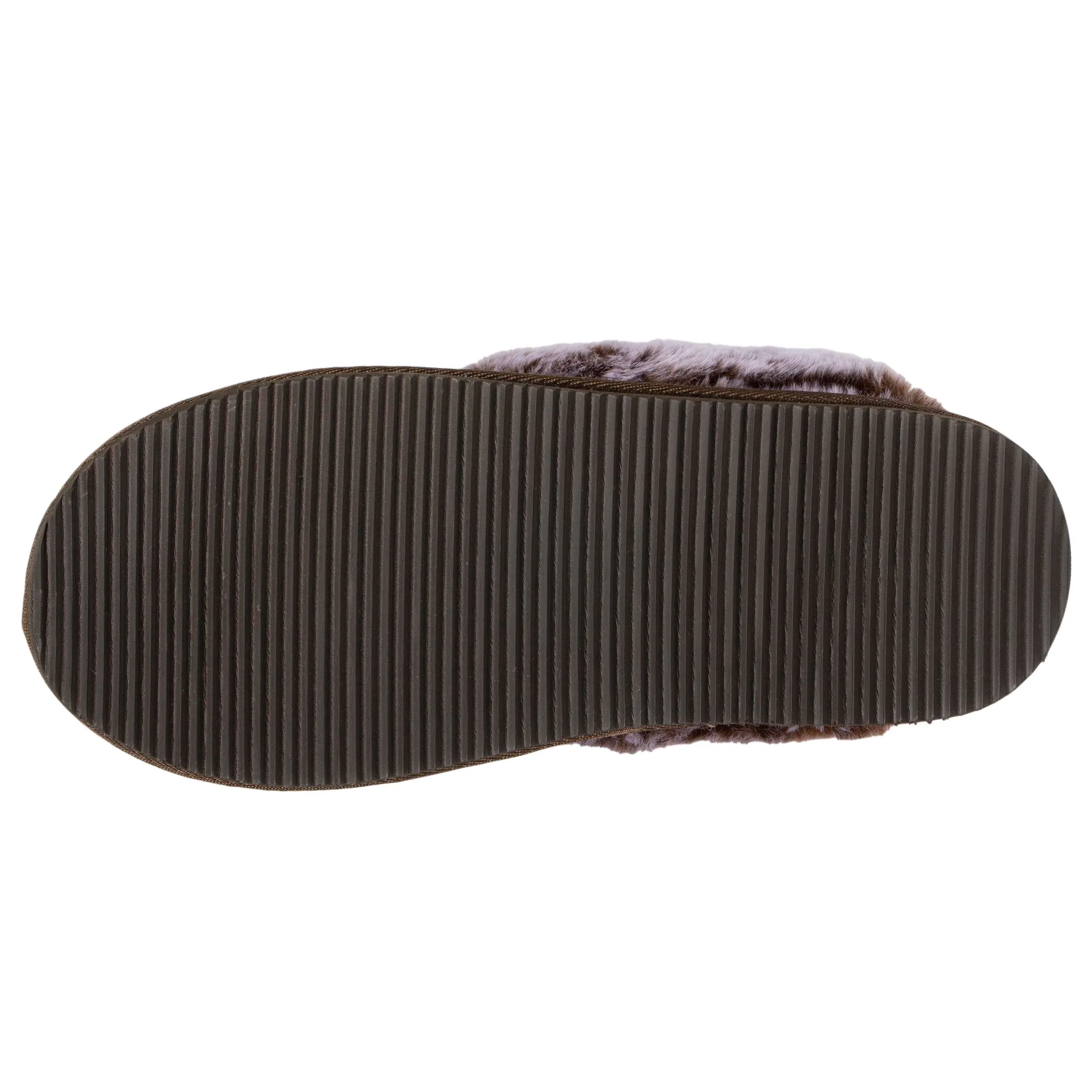 Chaussons mules en cuir Femme Kaki