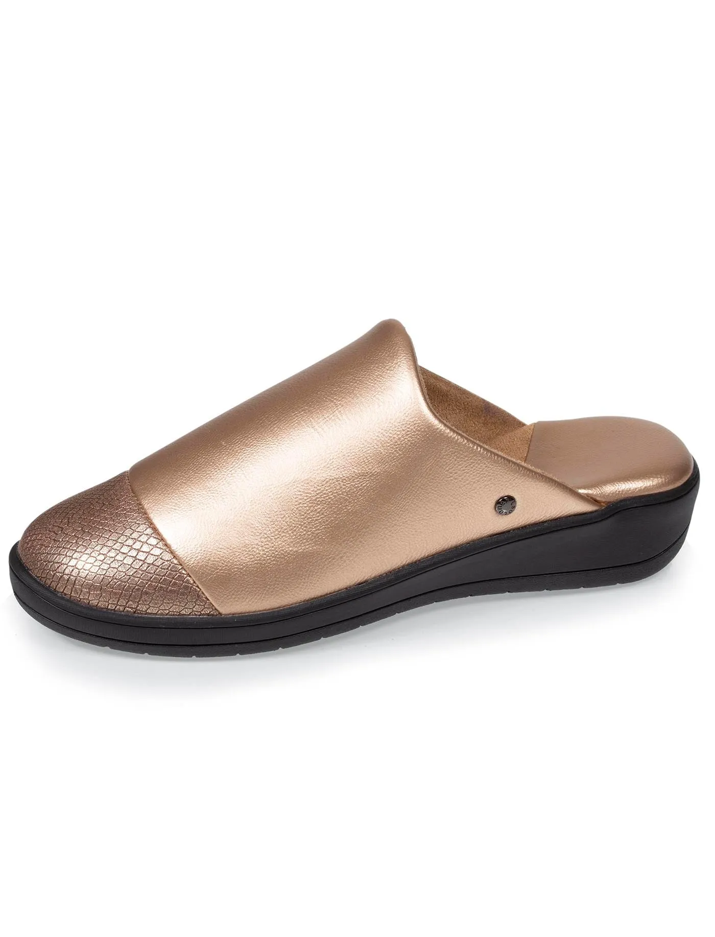 Chaussons mules talon Femme Doré