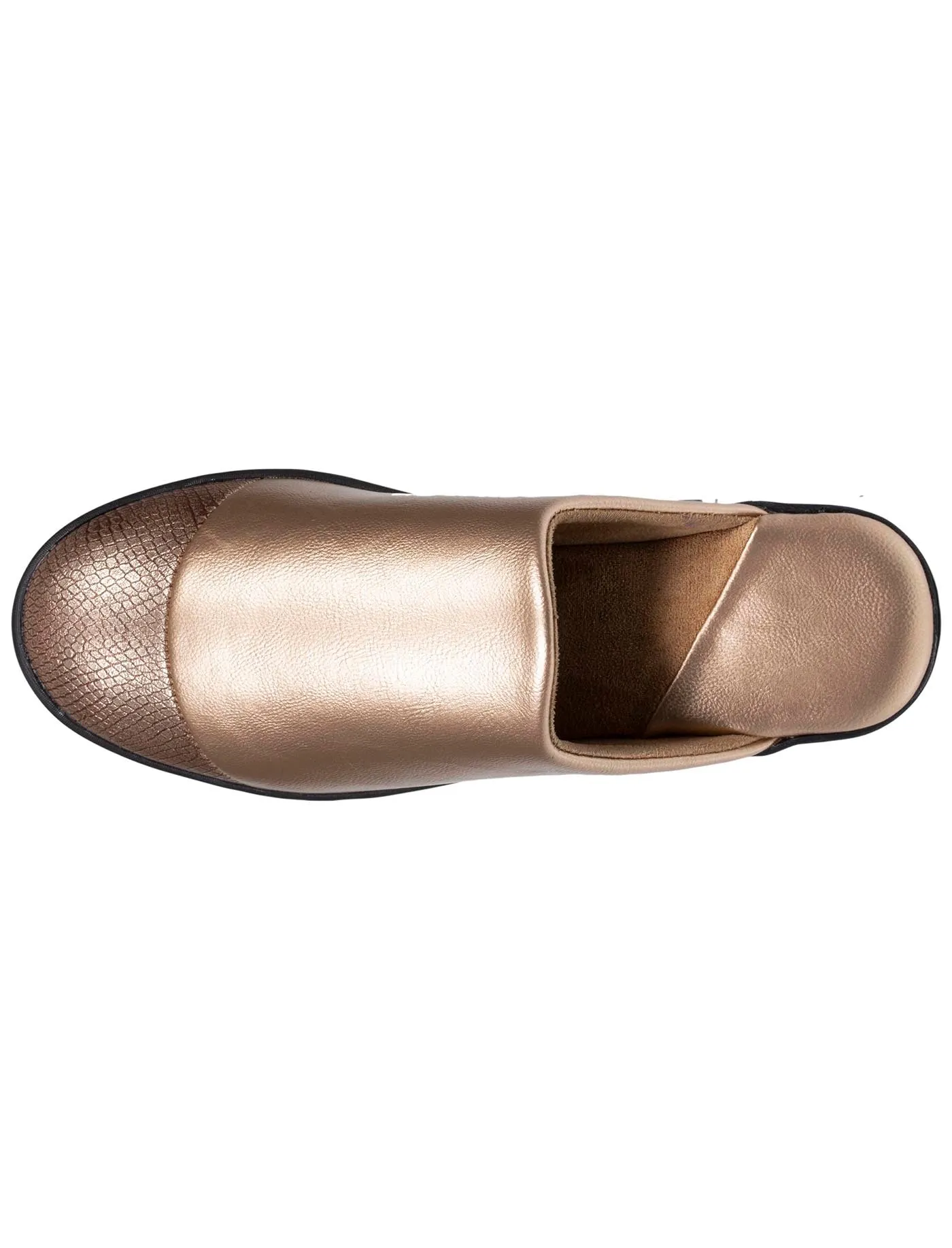 Chaussons mules talon Femme Doré
