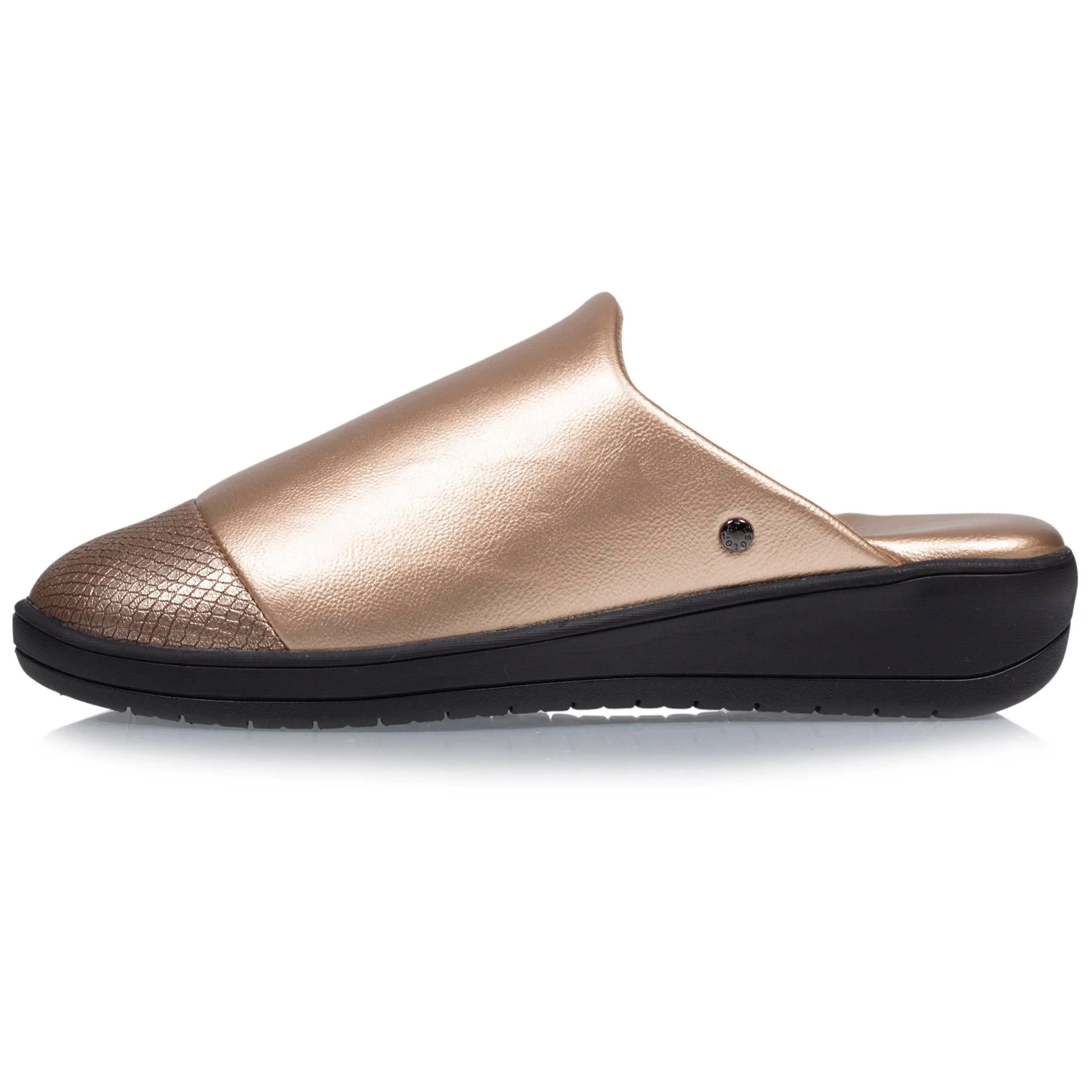 Chaussons mules talon Femme Doré