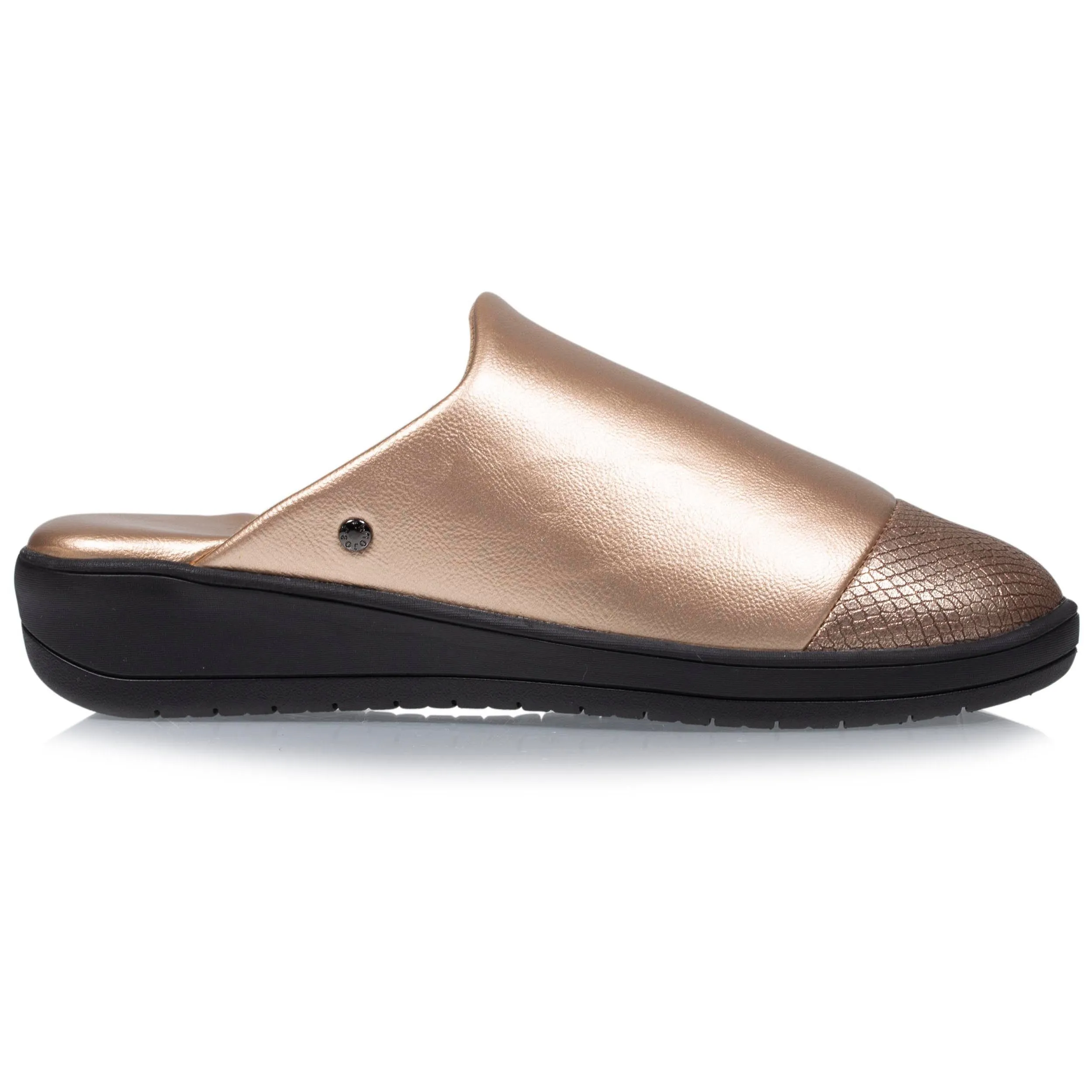 Chaussons mules talon Femme Doré