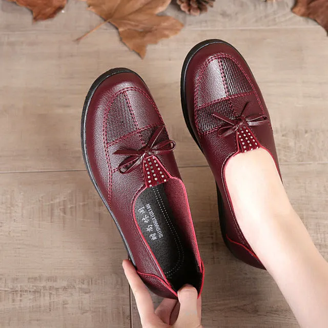 Cheap shoes women leather flats female spring shoes 2020 spring fashion leather mom shoes woman loafers