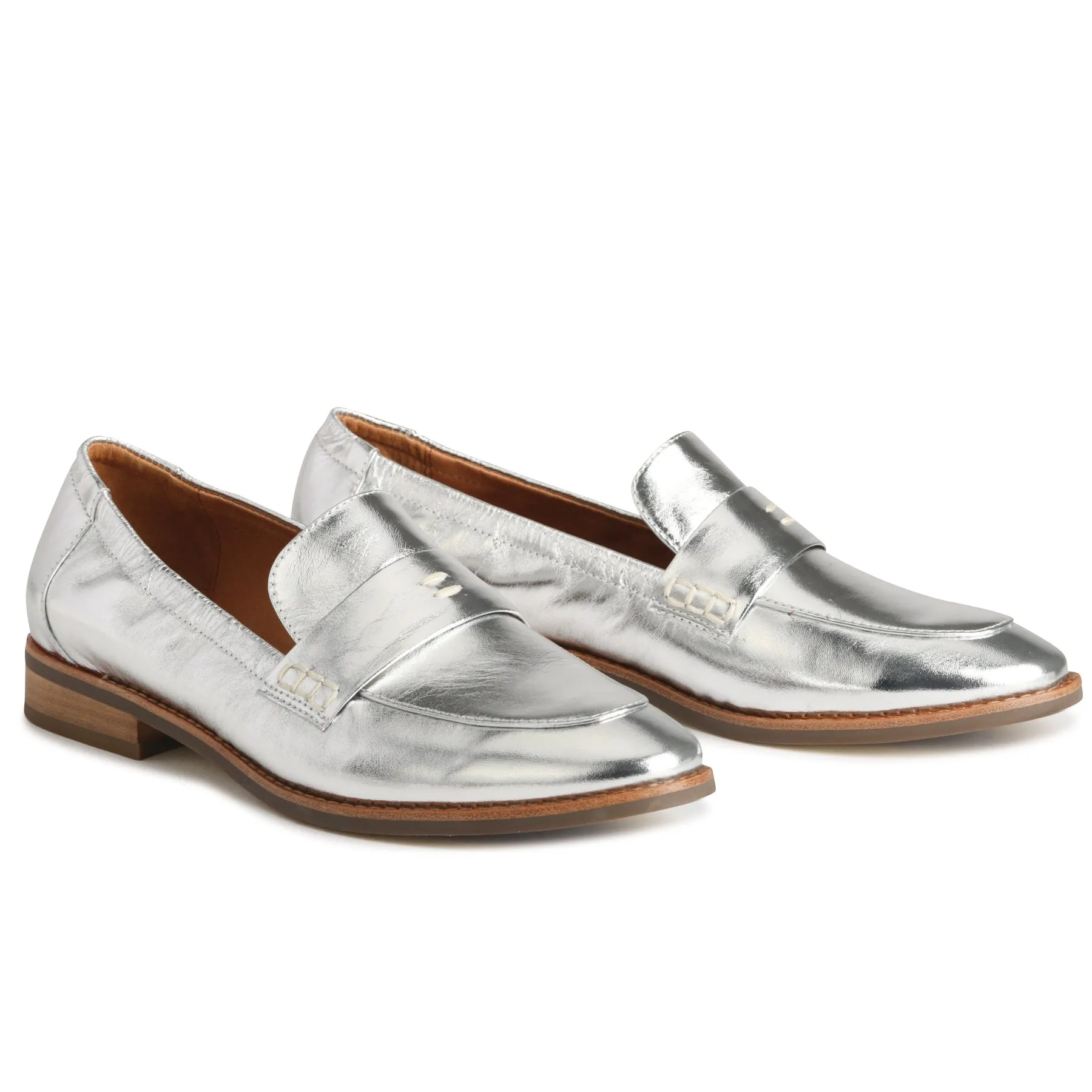CHILE LEATHER METALLIC LOAFERS
