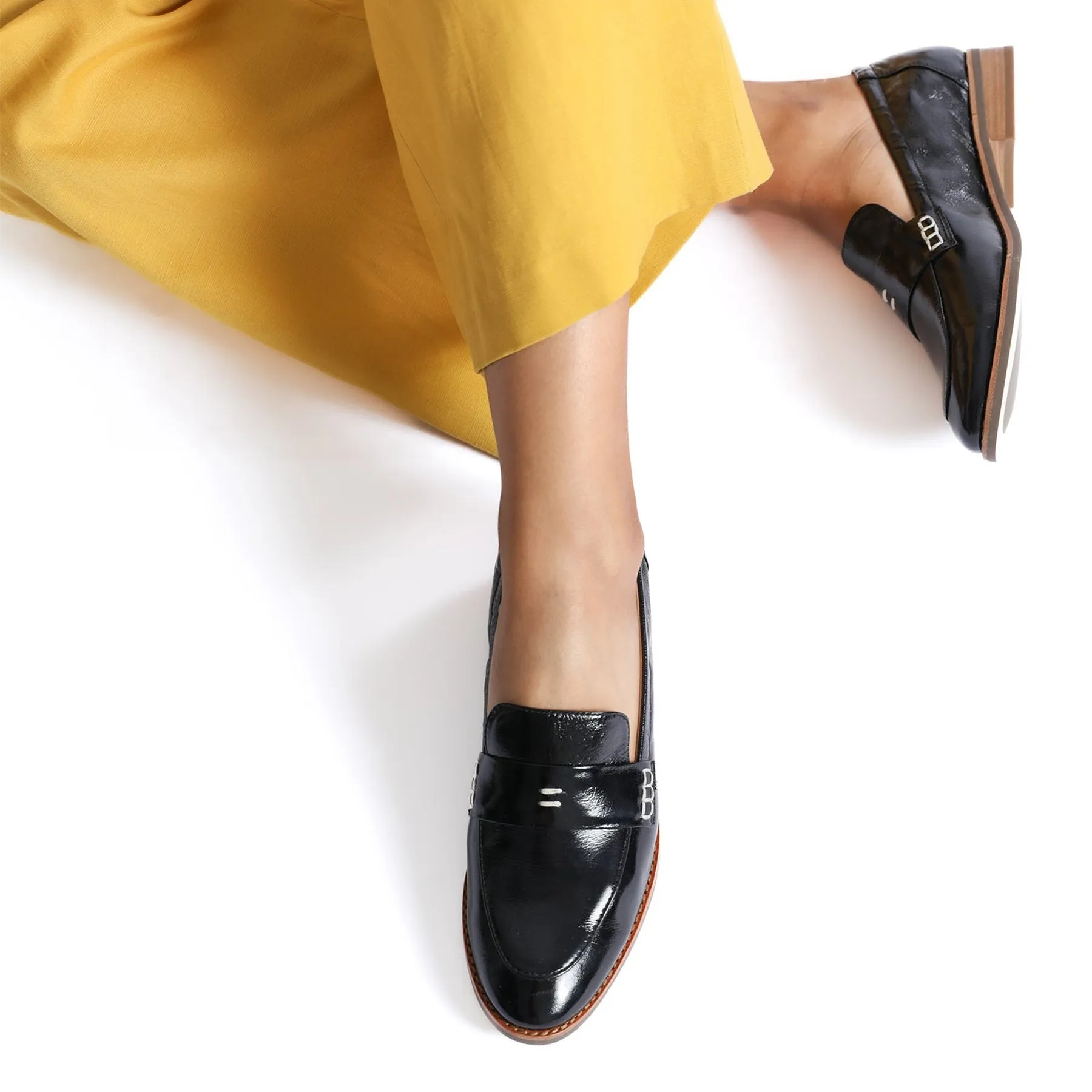 CHILE LEATHER METALLIC LOAFERS