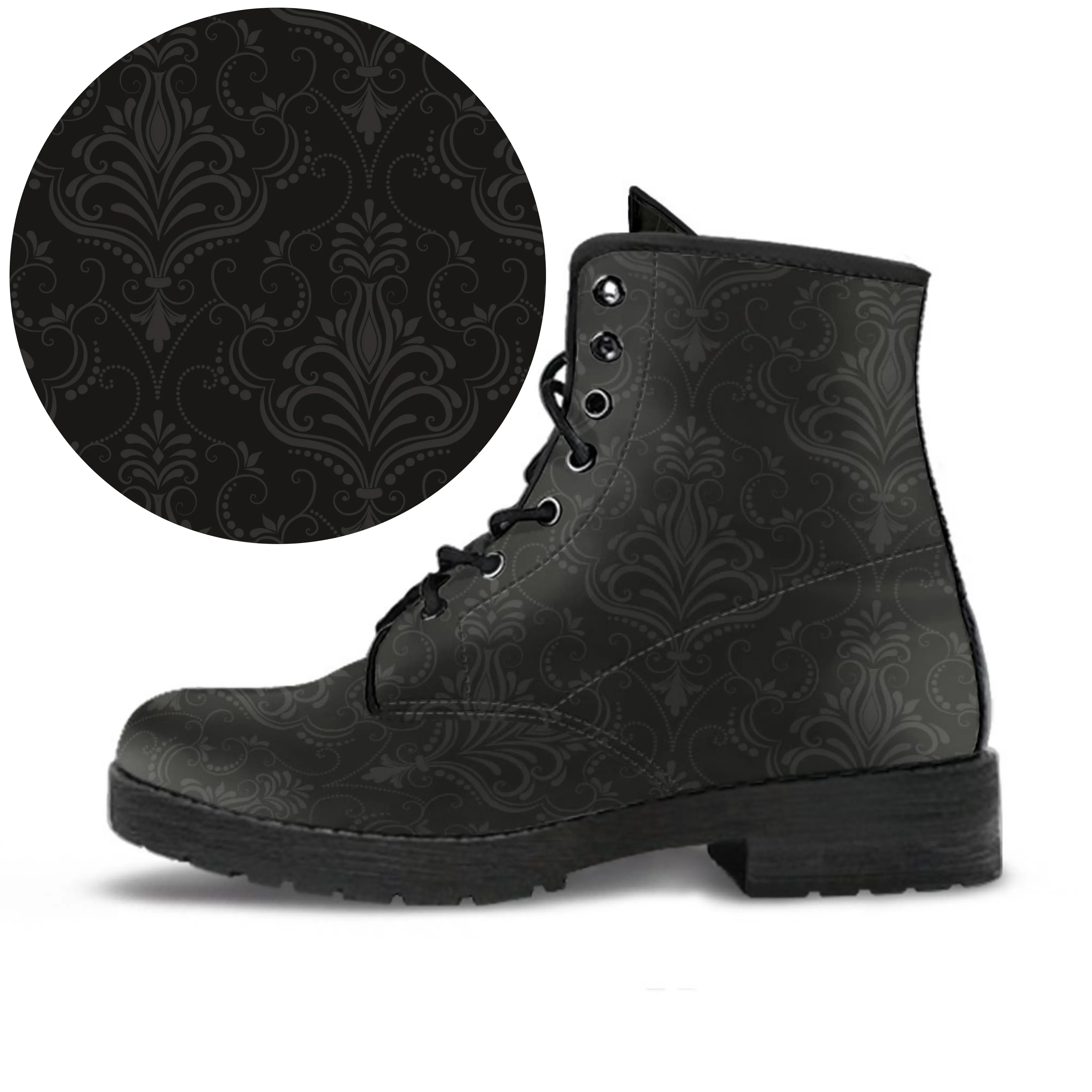 Combat Boots - Classic Pattern #113 | Unisex Boots, Custom Shoes, Hippie Boots, Lace Up Boots, 90s Boots, Women's Boots, Boots Men