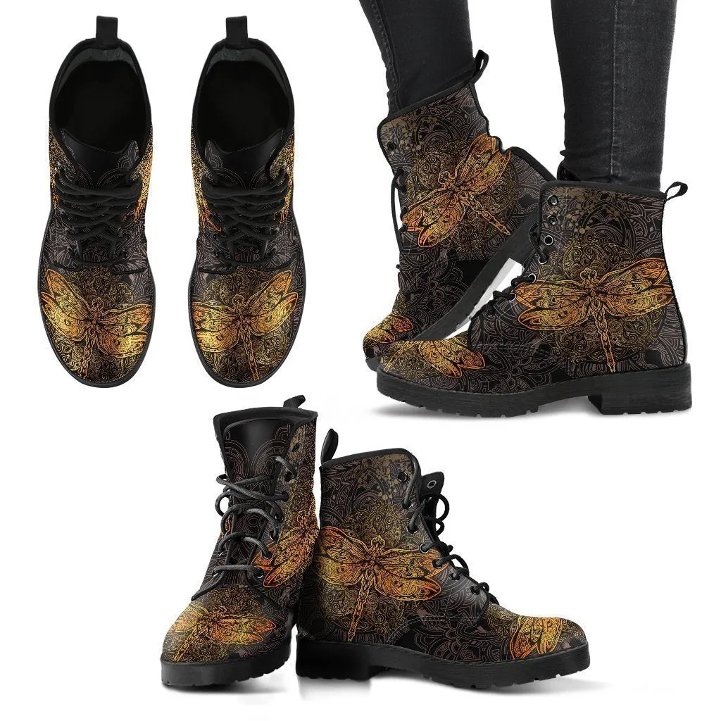 Combat Boots - Dragonfly | Vegan Lace Up Boots, Women’s Boots, Custom Shoes