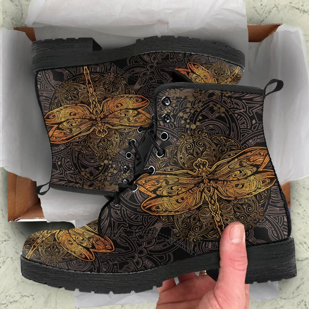 Combat Boots - Dragonfly | Vegan Lace Up Boots, Women’s Boots, Custom Shoes