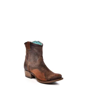 Corral Boots Womens Leather Abstract Lamb Chocolate Shortie Cowgirl