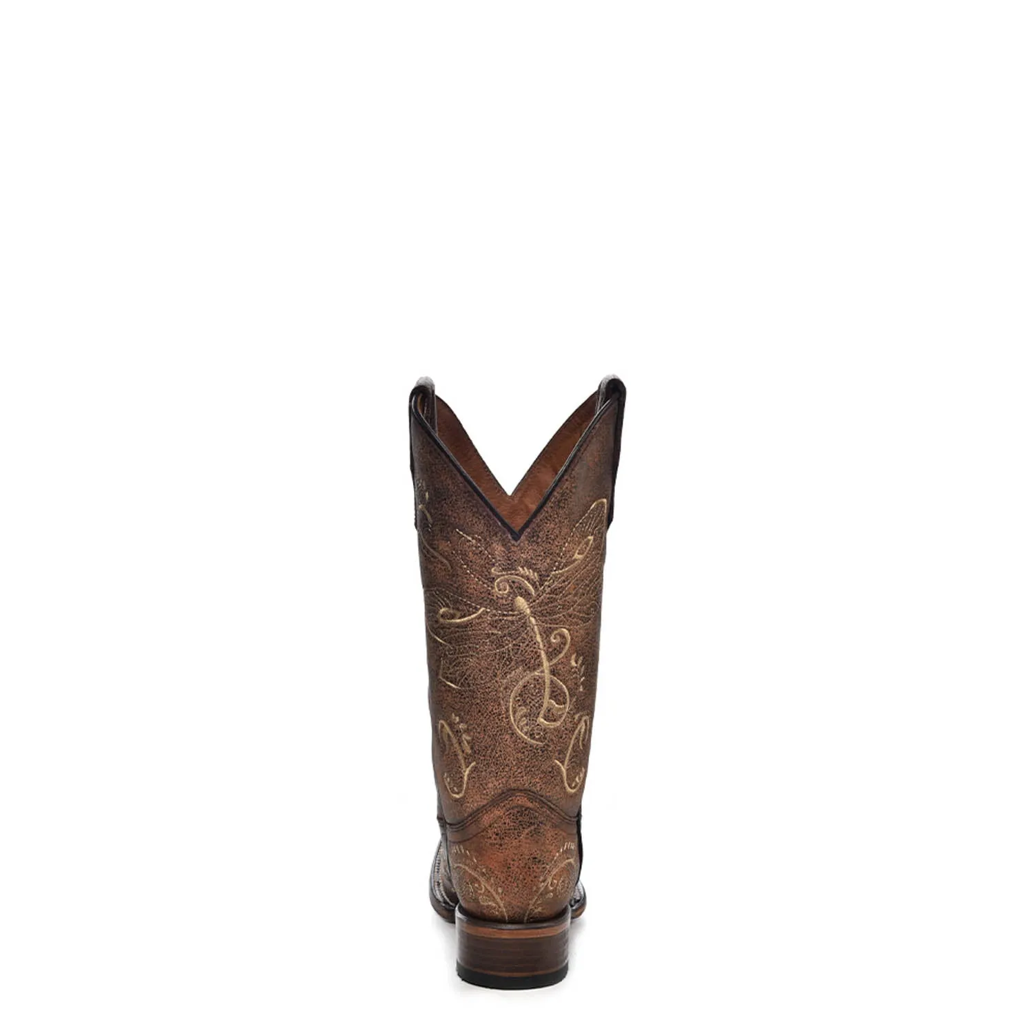 Corral Ladies Embroidery Antique Brass Cowhide Leather Cowgirl Boots
