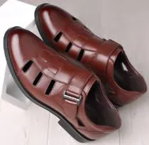 Cowhide Soft Breathable Hollow Sandals