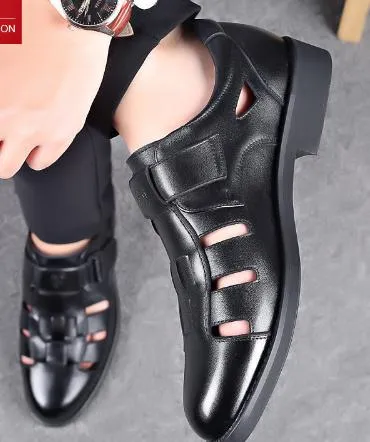 Cowhide Soft Breathable Hollow Sandals