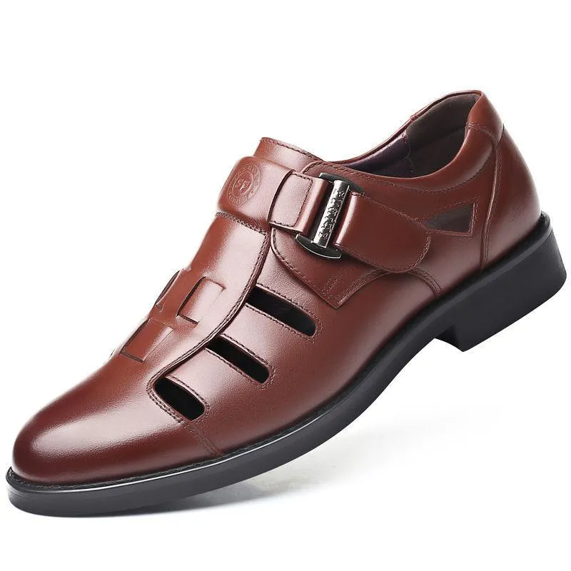 Cowhide Soft Breathable Hollow Sandals