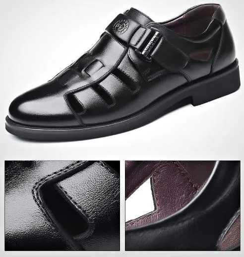 Cowhide Soft Breathable Hollow Sandals