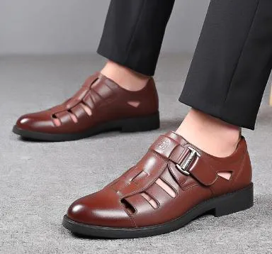 Cowhide Soft Breathable Hollow Sandals