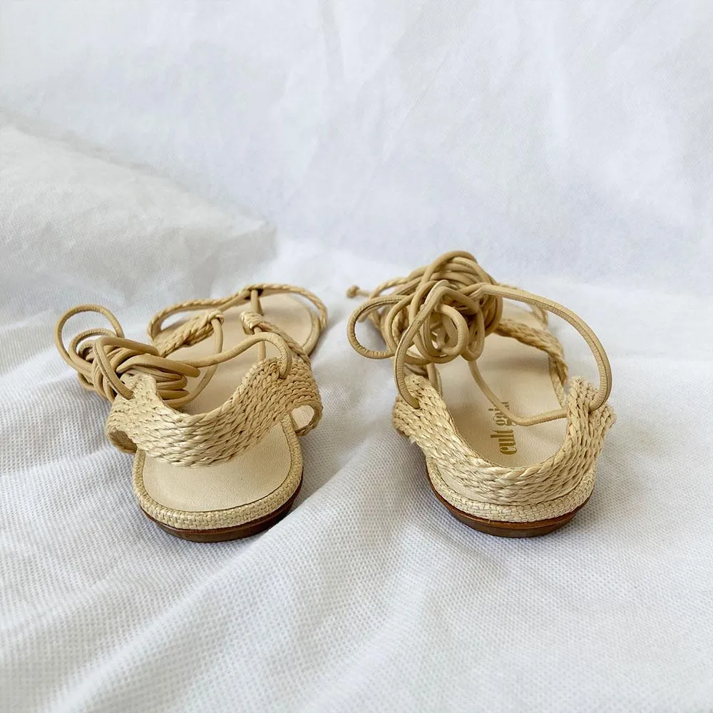 Cult Gaia Sandals Sienna woven raffia and leather sandals , 36.5