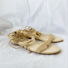 Cult Gaia Sandals Sienna woven raffia and leather sandals , 36.5