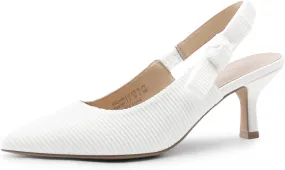 DREAM PAIRS Women's Kitten Heels Slingback Closed Toe Low Pumps Dress Bridal Elegant Wedding Casual Shoes