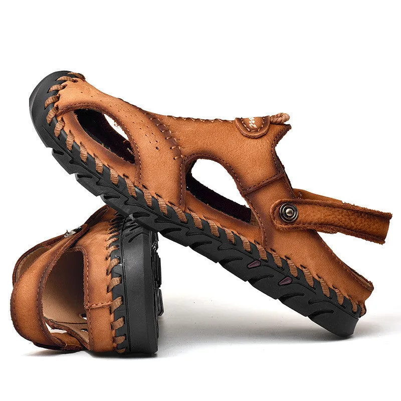 Gabriel - Men Super Soft Leather Summer Sandals Breathable Slip on