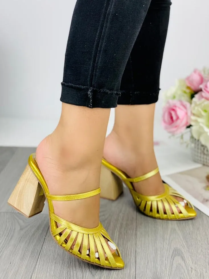 Golden Glamour Medium Heels