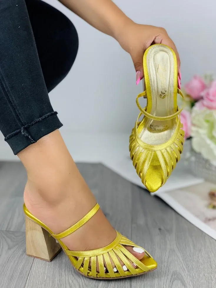 Golden Glamour Medium Heels