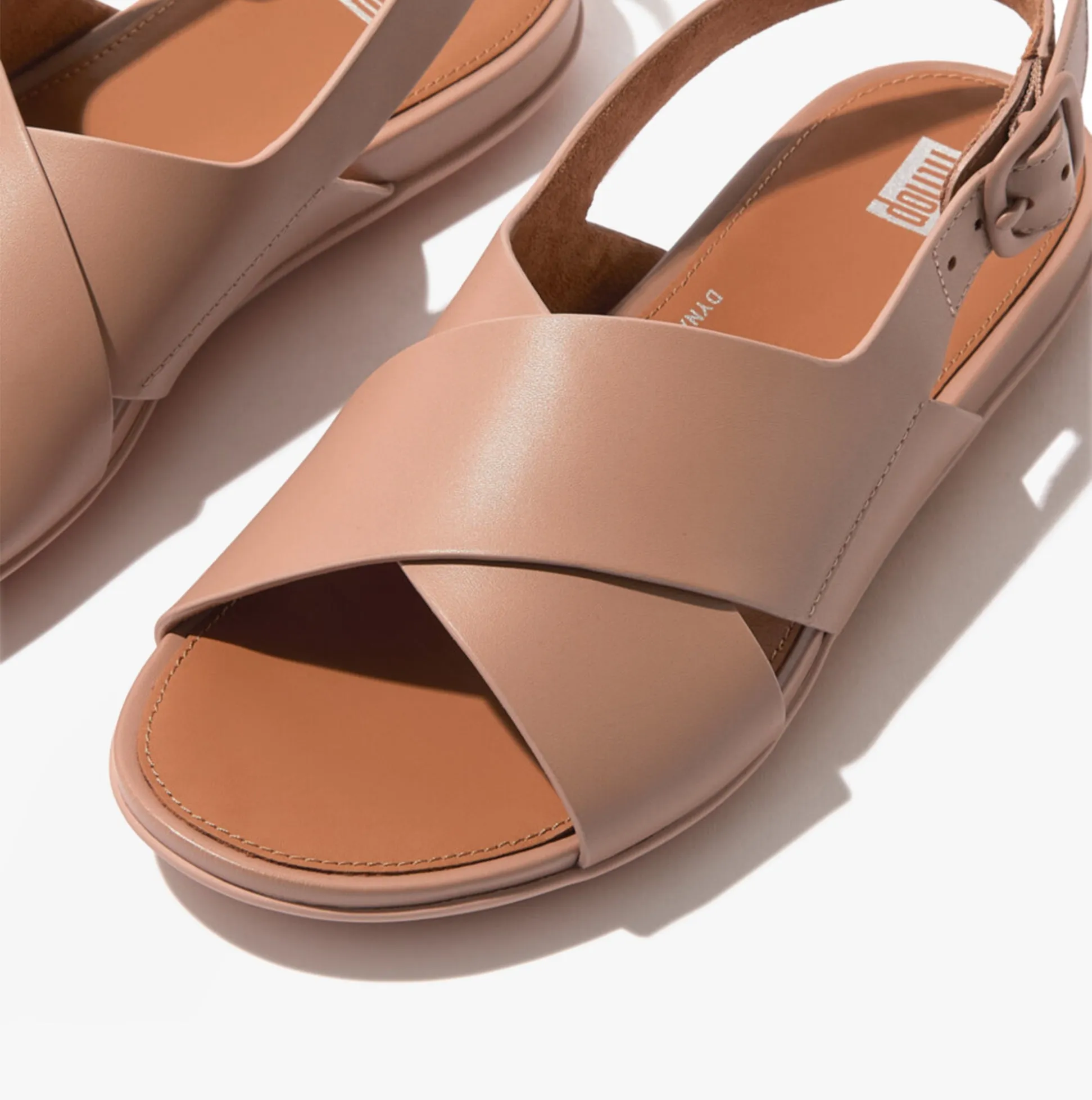 GRACIE CRISSCROSS Ladies Back-Strap Sandals Beige