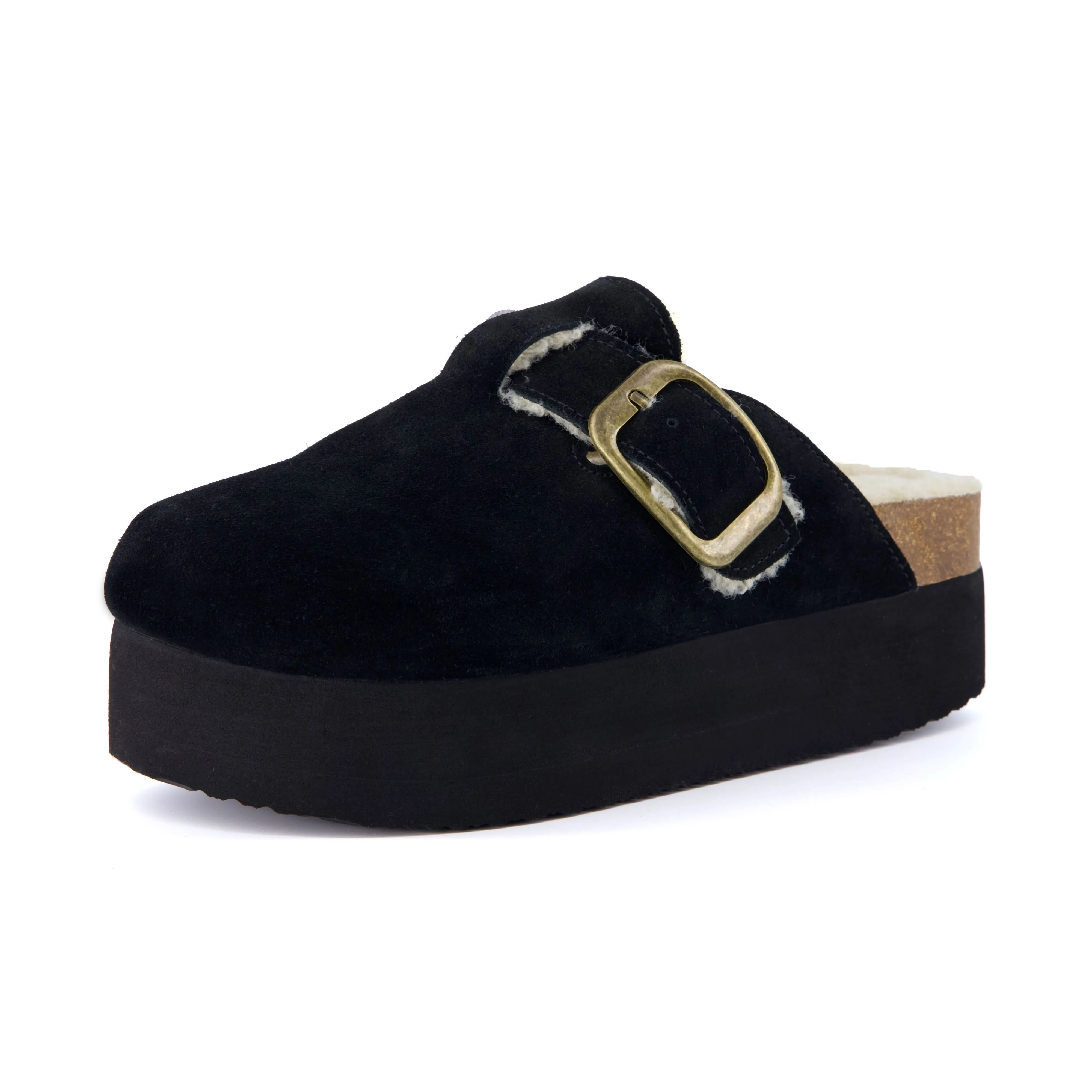 Granola Fur Platform Clog