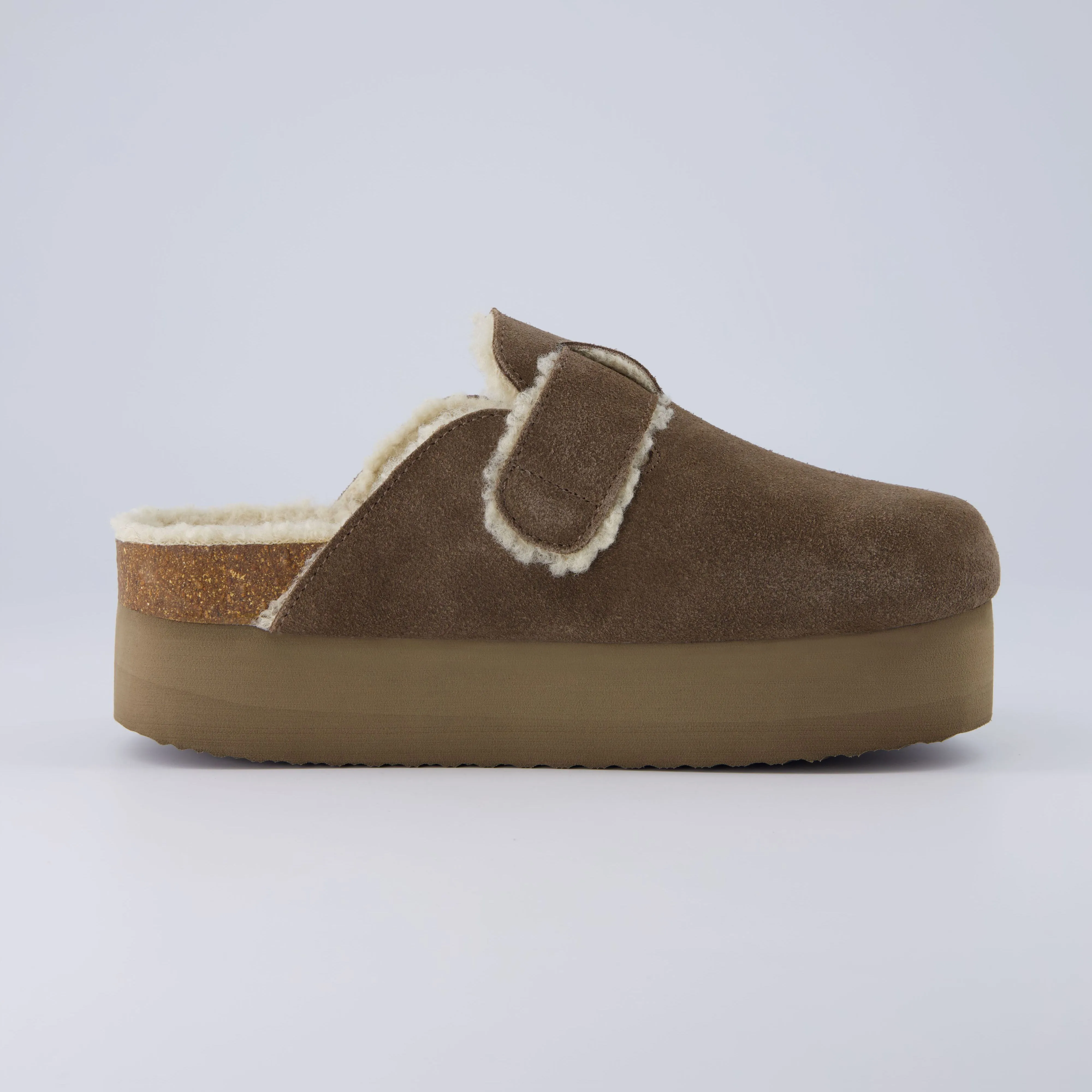 Granola Fur Platform Clog
