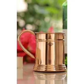 Indian Art Villa Pure Copper Handmade Mirror Line Design Moscow Mule Beer Mug with Copper Handle, Drinkware, Barware, 600ml