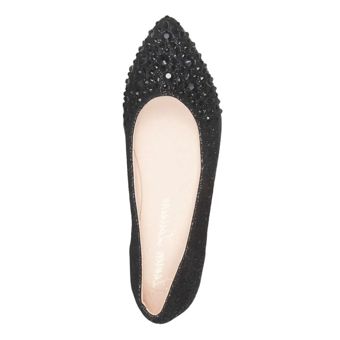 KELSEY BLACK SPARKLY RHINESTONE FLATS