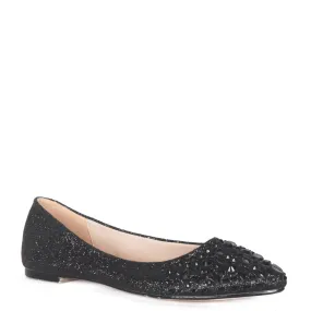 KELSEY BLACK SPARKLY RHINESTONE FLATS