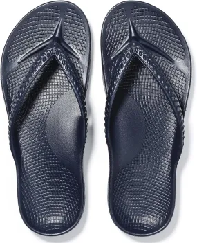 Litfun Women's Arch Support Flip Flops for Plantar Fasciitis Orthopedic Thong Sandals Comfortable Summer Beach Pool Slides, Navy 39