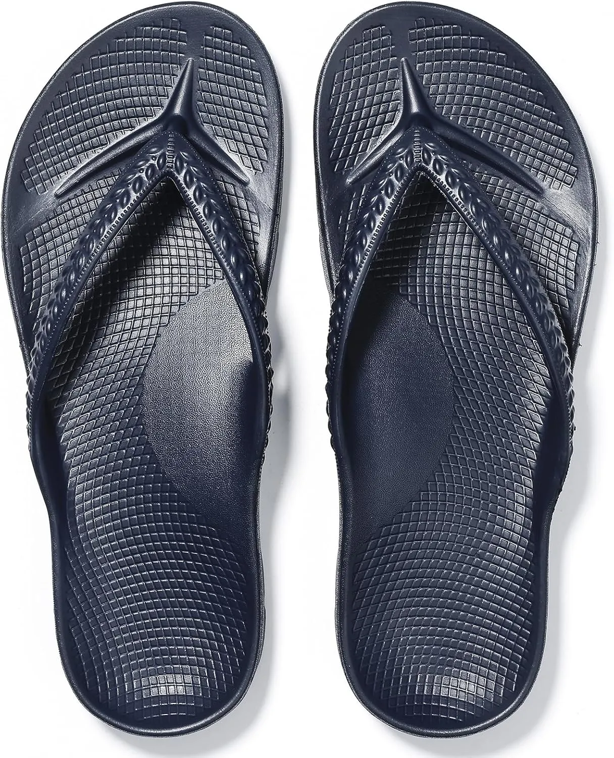 Litfun Women's Arch Support Flip Flops for Plantar Fasciitis Orthopedic Thong Sandals Comfortable Summer Beach Pool Slides, Navy 39