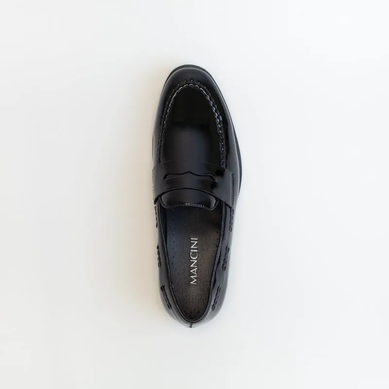Mancini Men Patent Loafer With Saddle _ 150932