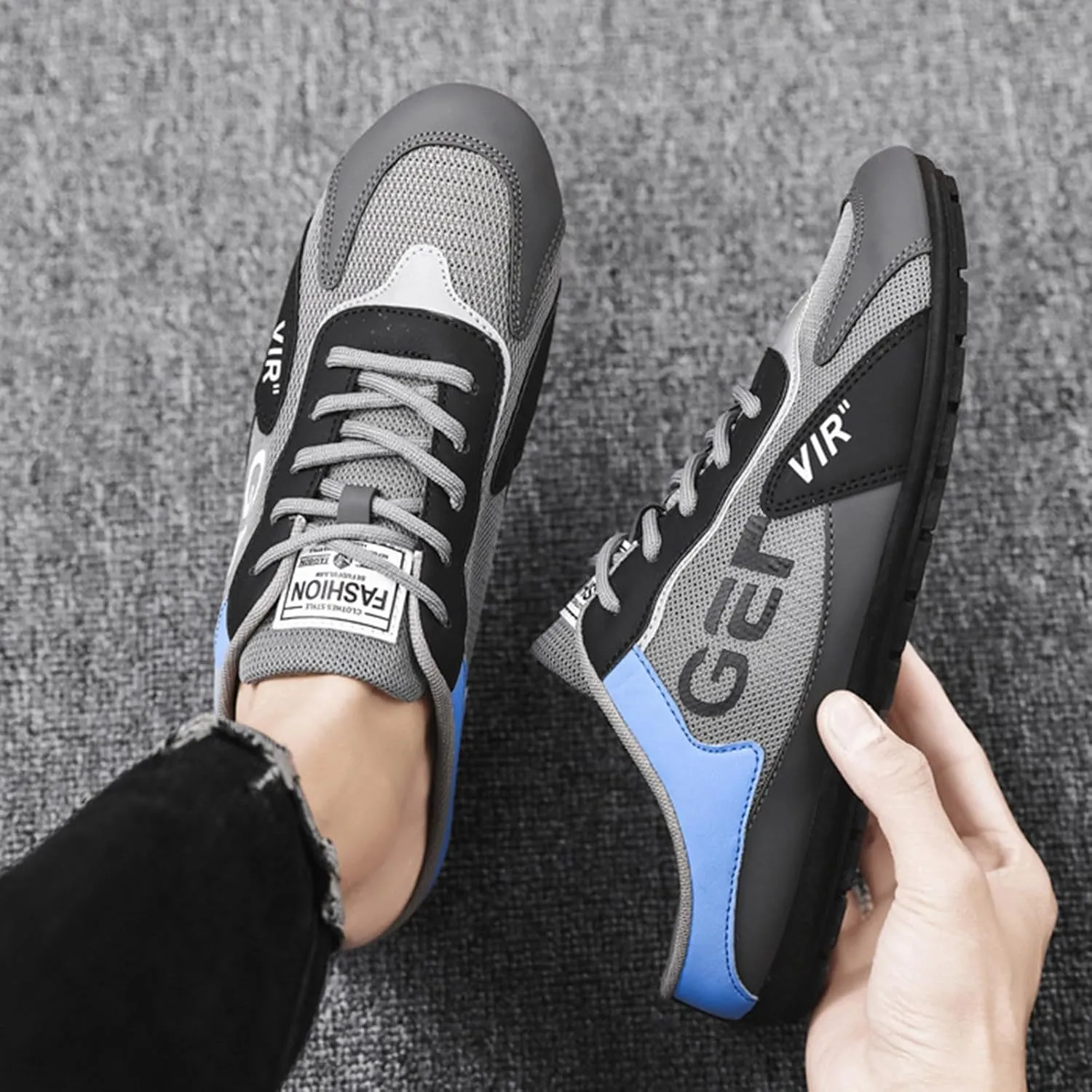 Men's Breathable Mesh Slippers Fashion Versatile Casual Shoes Lightweight Comfort Half Cap Toe Hiking Slippers