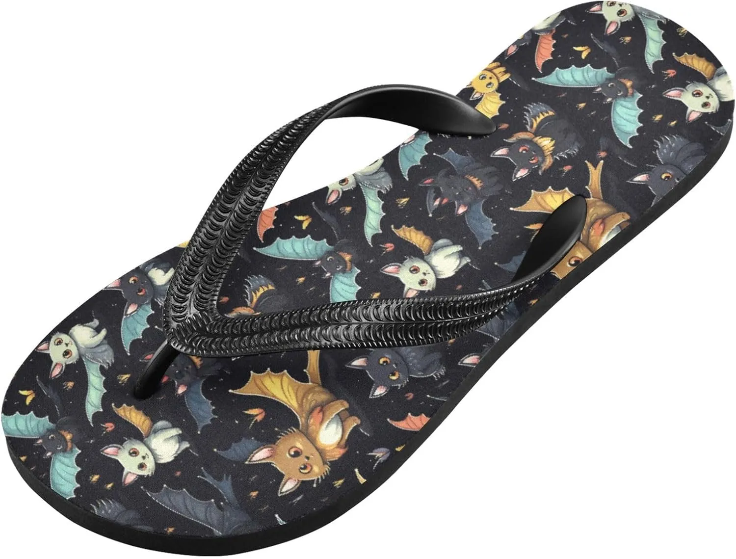 MNSRUU Flip Flops for Women Men Gothic Skull and Flower Flip Flops Womens Slides Men Sandals Shower Slippers Summer Non-Slip Flipflops for Swim Beach Bathroom, XS