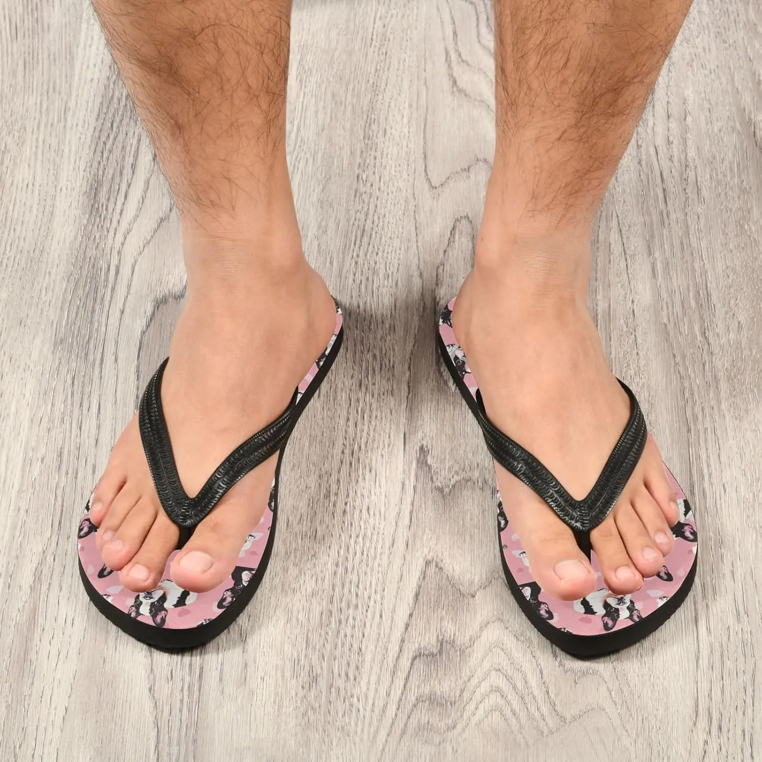 MNSRUU Flip Flops for Women Men Panda Rainbow Flip Flops Womens Slides Men Sandals Shower Slippers Summer Non-Slip Flipflops for Swim Beach Bathroom, XS