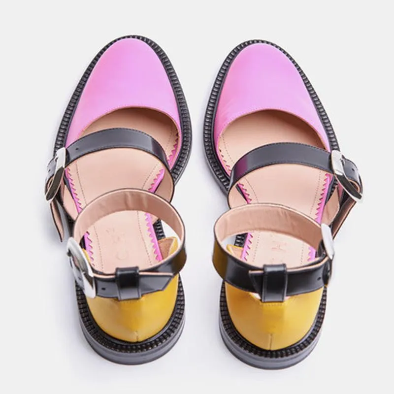 New Fashion Trends Outfits Low Heel Shallow Buckle Sandals