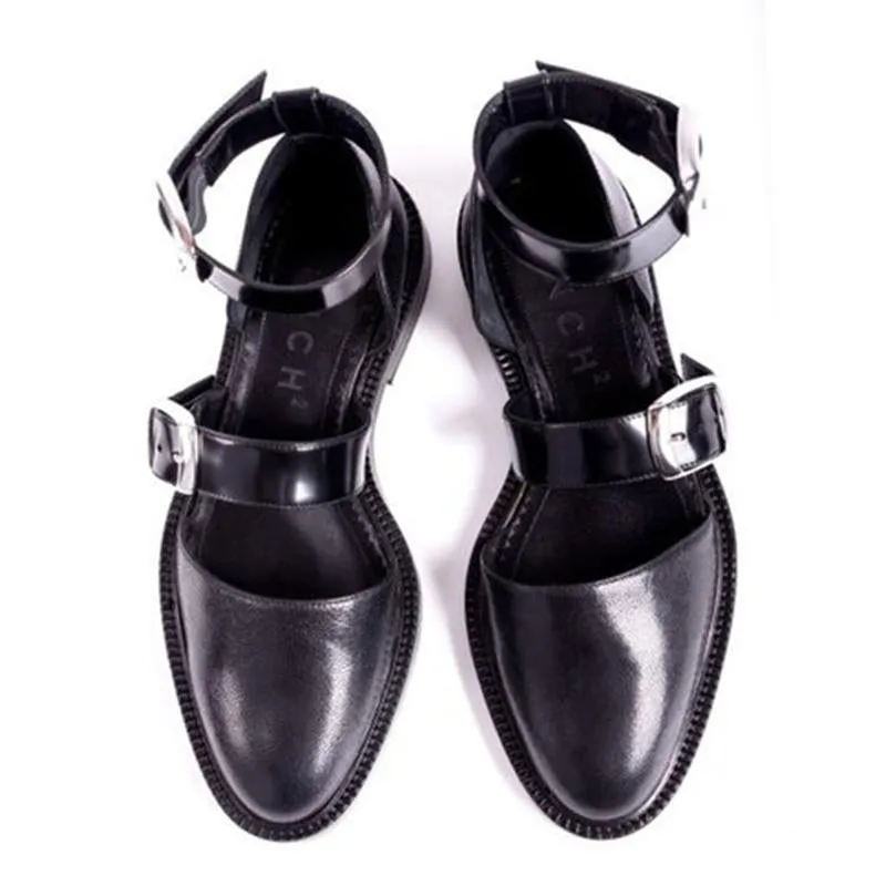 New Fashion Trends Outfits Low Heel Shallow Buckle Sandals