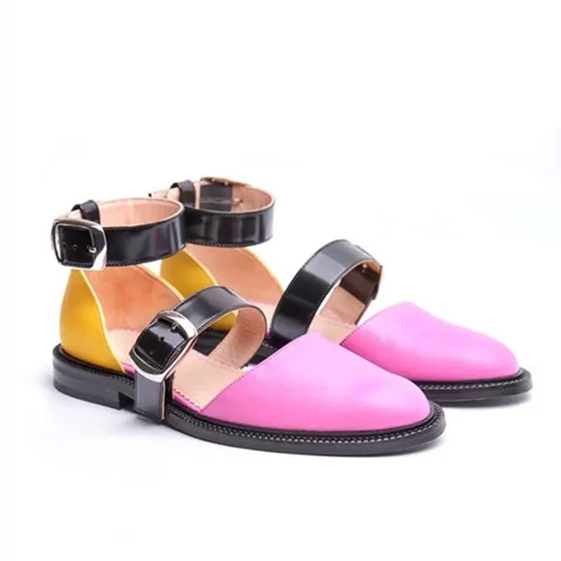 New Fashion Trends Outfits Low Heel Shallow Buckle Sandals