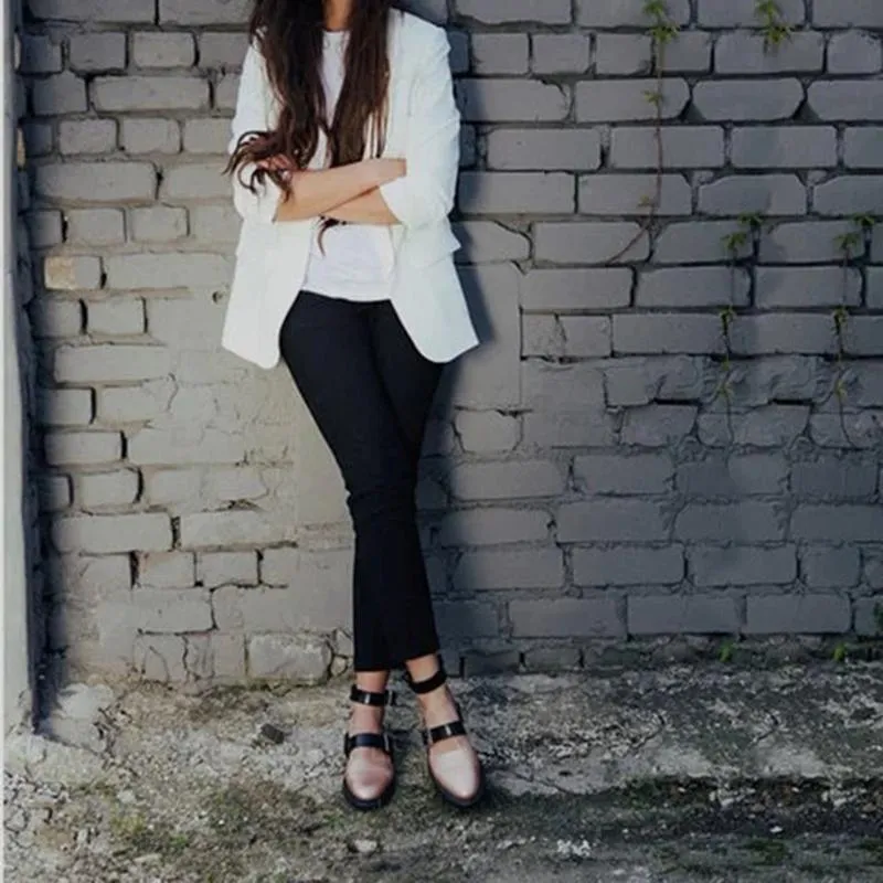 New Fashion Trends Outfits Low Heel Shallow Buckle Sandals